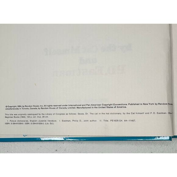The Cat In The Hat Beginner Book Dictionary 1964 Dr. Seuss P.D. Eastman 1964 - Picture 4 of 7